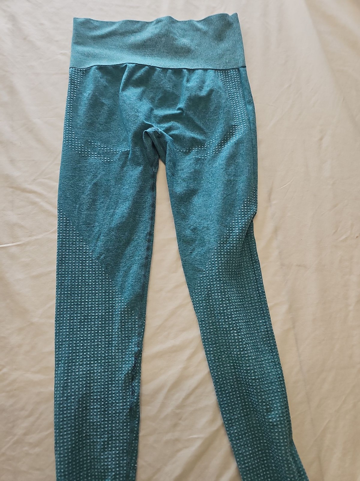 Women’s High-Waisted Seamless Teal Marl Gym Leggings approx size s/m T825