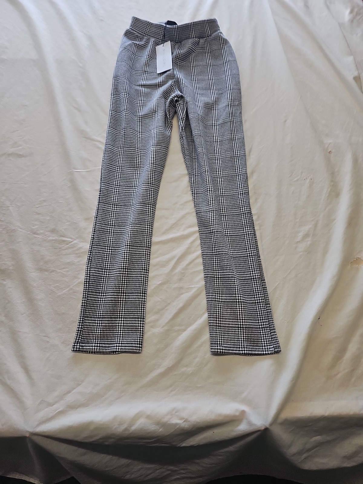 PixieGirl Monochrome Houndstooth Print Flare Leg Trousers - NWT uk8 T826