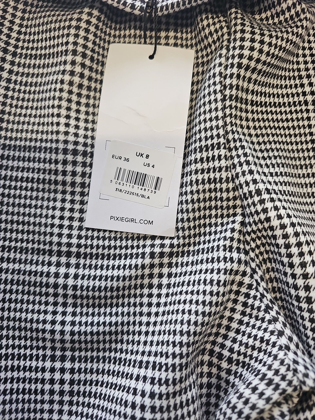 PixieGirl Monochrome Houndstooth Print Flare Leg Trousers - NWT uk8 T826 - Image 3