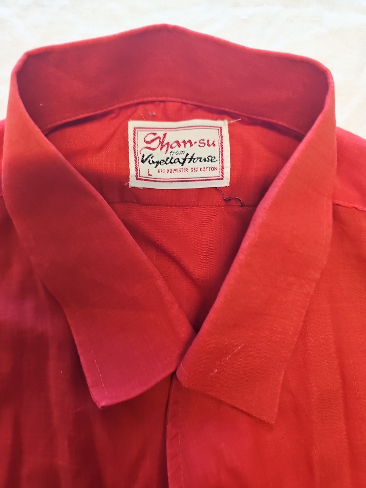 Vintage Shan-su Viyella House Red Short Sleeve Shirt V850