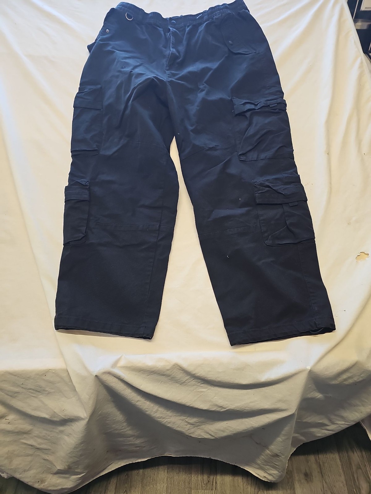 Denim Co. Mens Black Baggy Fit Multi-Pocket Cargo Trousers V853
