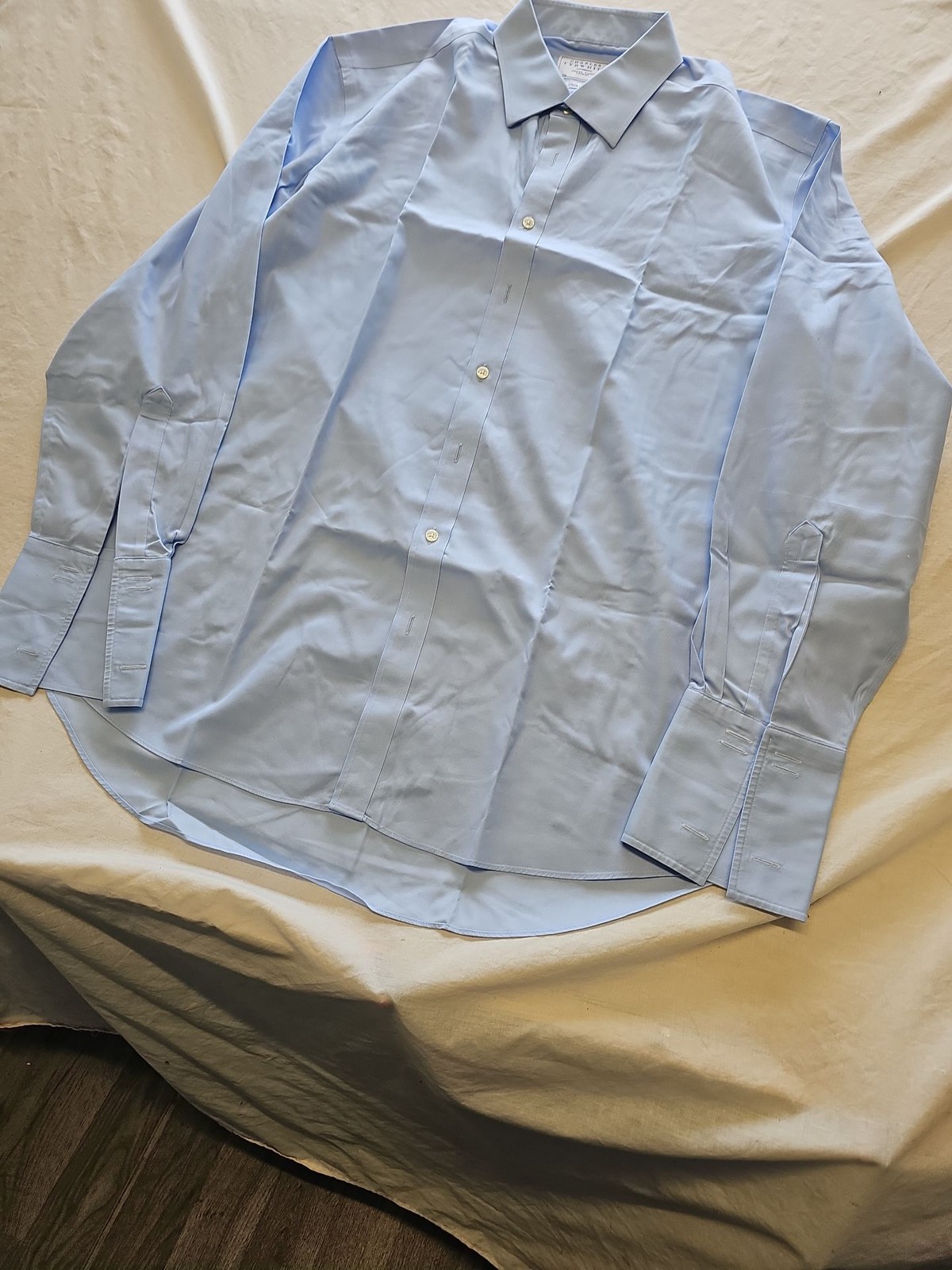 Charles Tyrwhitt Men's Light Blue Non-Iron Twill Dress Shirt - 18/37in U845 - Image 4
