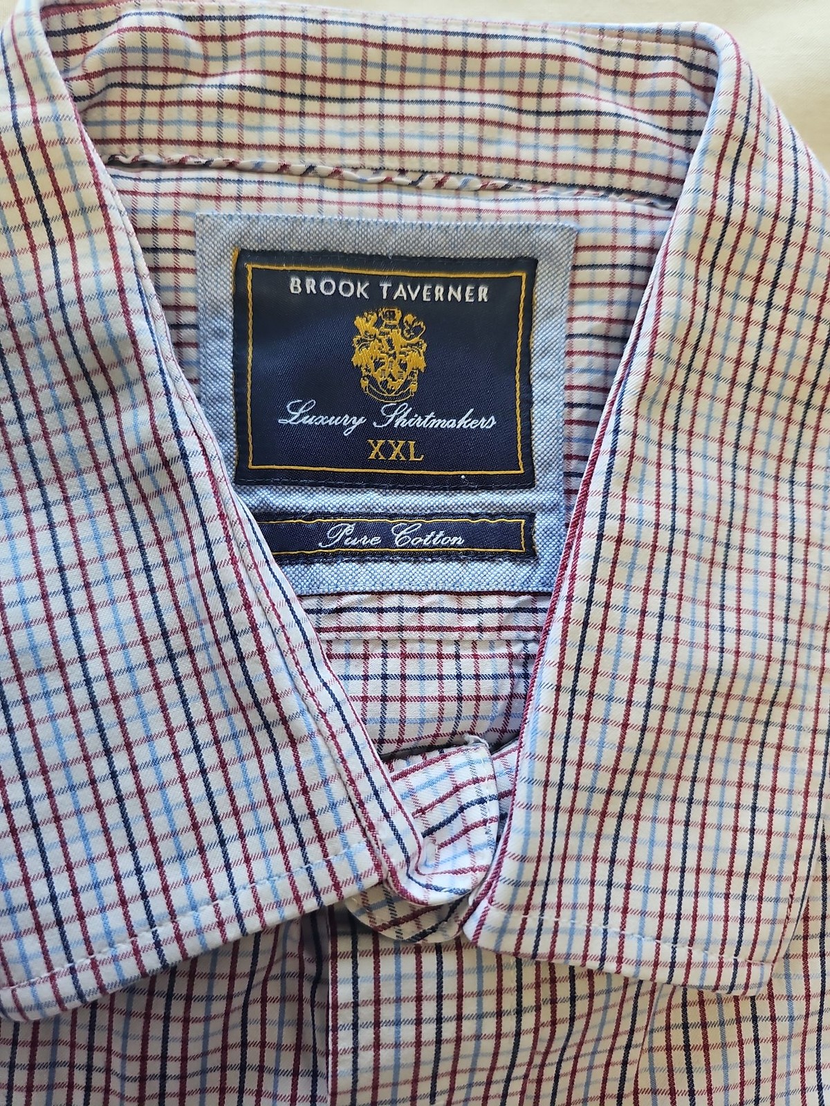 Brook Taverner Men’s XXL Pure Cotton Check Long Sleeve Shirt U846