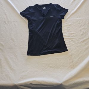 LA Gear Women's Black V-Neck Performance Sports T-Shirt Size 10 U848