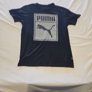 Puma Black Graphic Box Logo T-Shirt M  X867