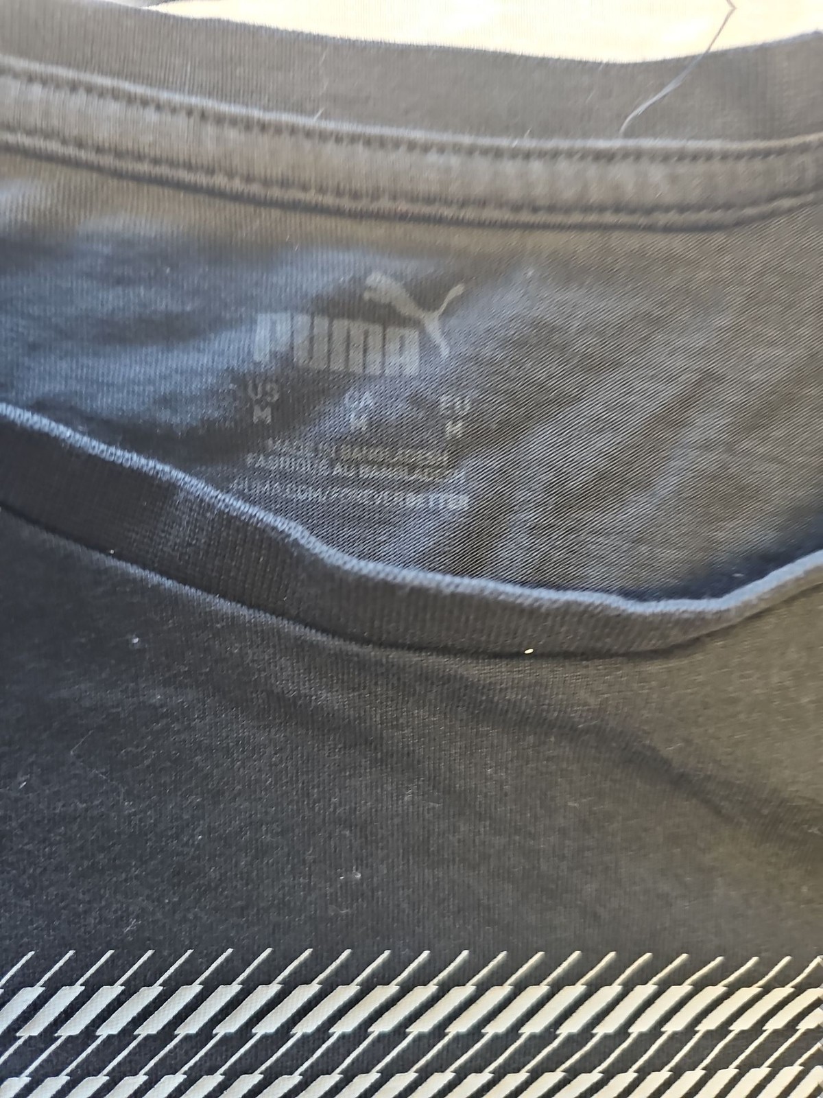 Puma Black Graphic Box Logo T-Shirt M  X867