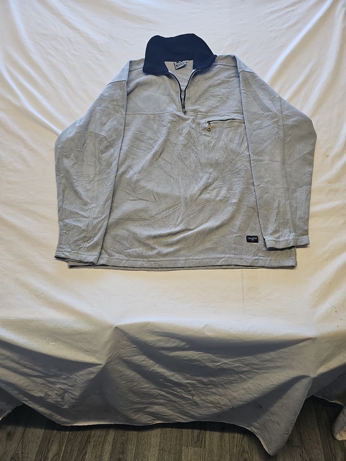 Vintage Billy Dean Sportswear Grey Quarter-Zip Fleece Pullover M X869