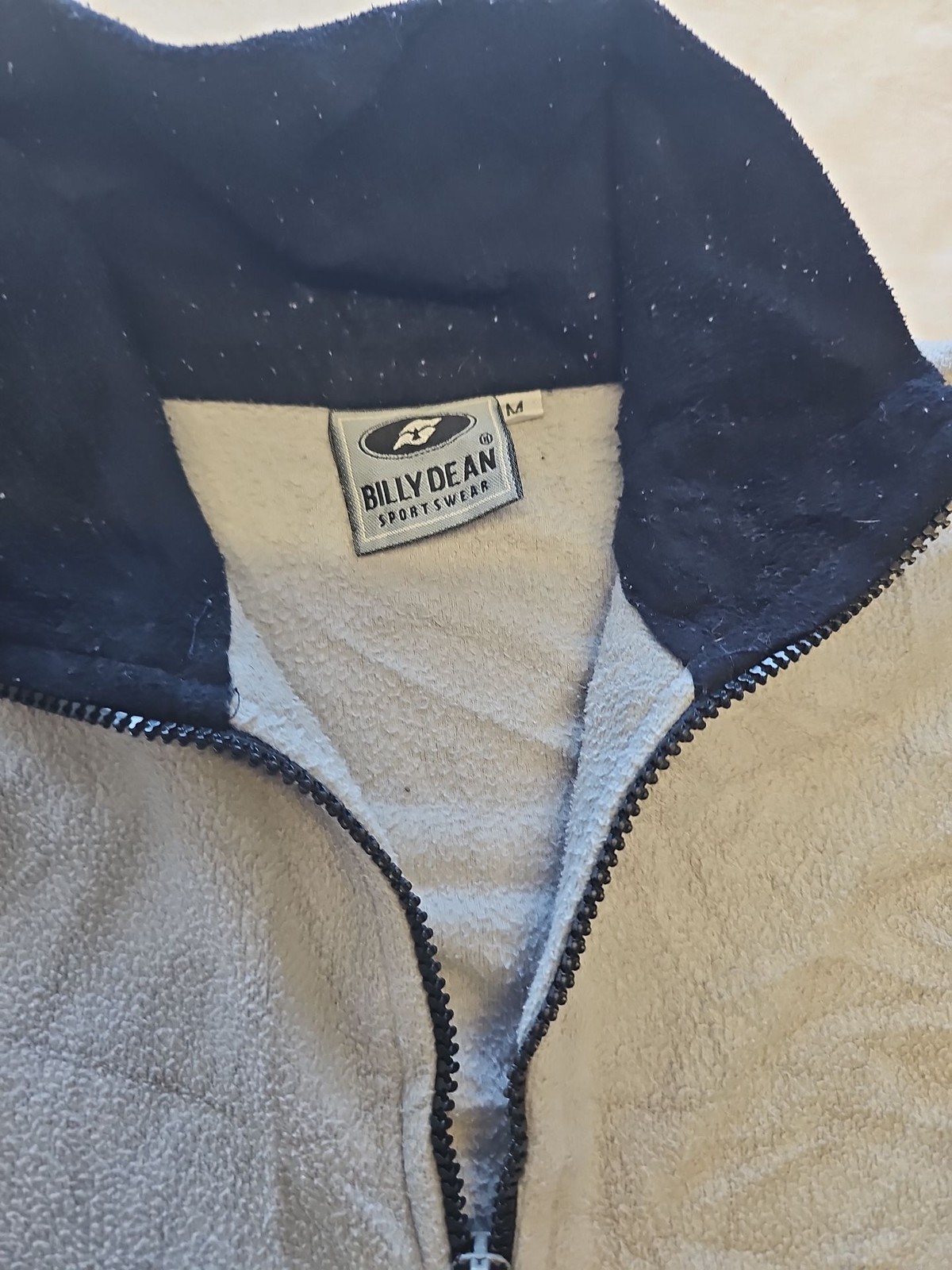 Vintage Billy Dean Sportswear Grey Quarter-Zip Fleece Pullover M X869