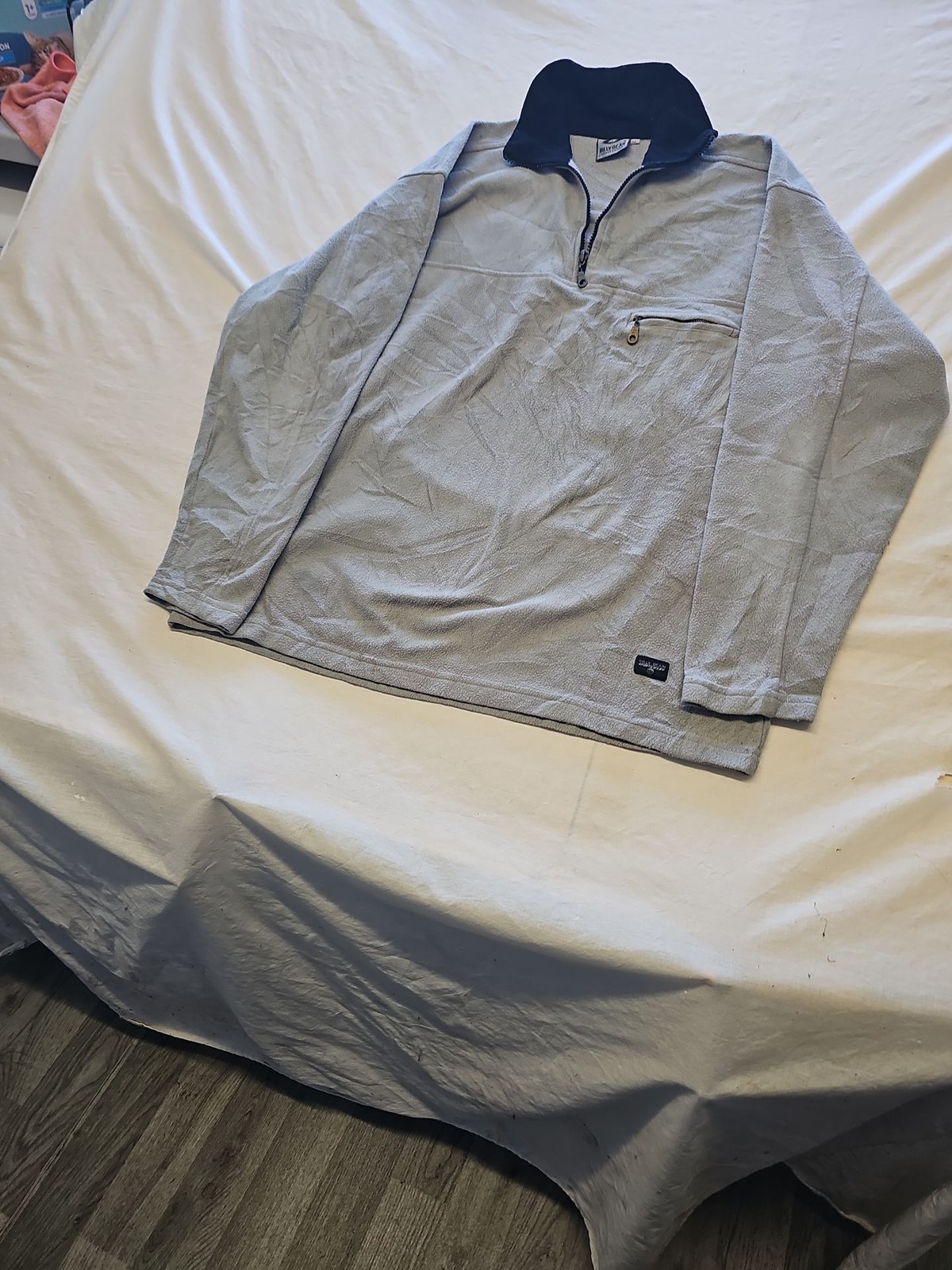 Vintage Billy Dean Sportswear Grey Quarter-Zip Fleece Pullover M X869 - Image 4