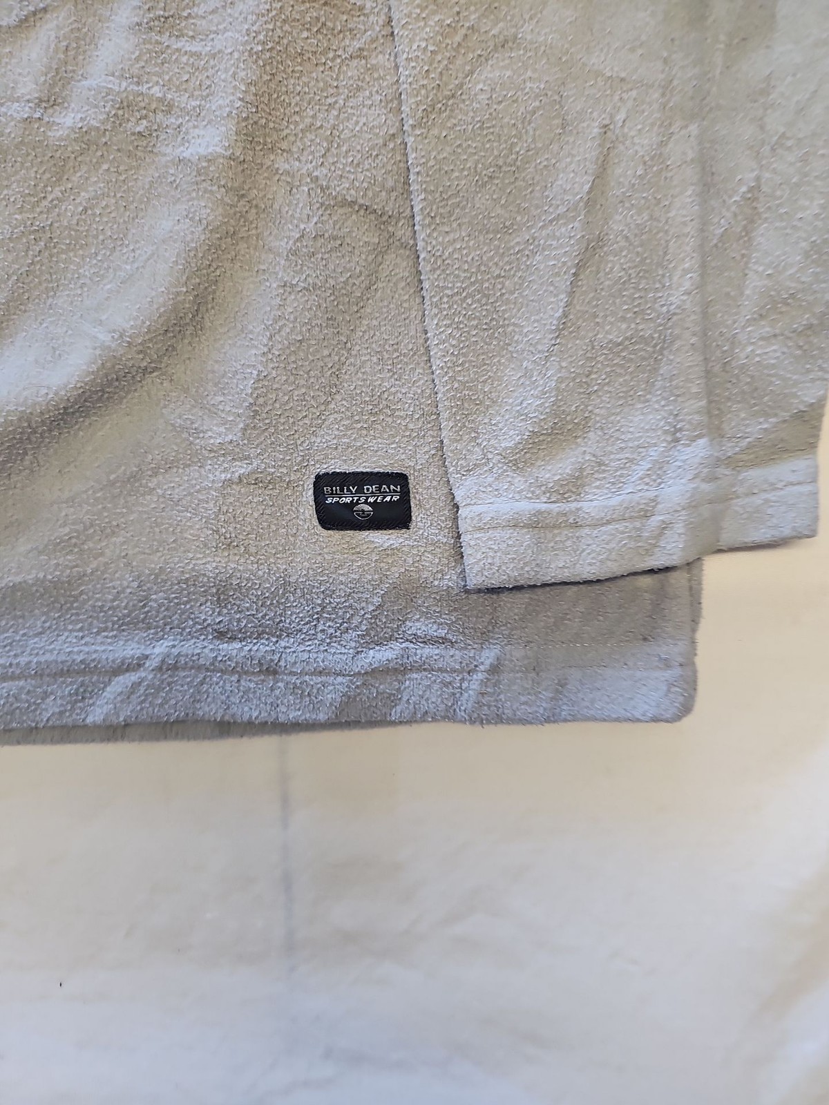 Vintage Billy Dean Sportswear Grey Quarter-Zip Fleece Pullover M X869 - Image 5
