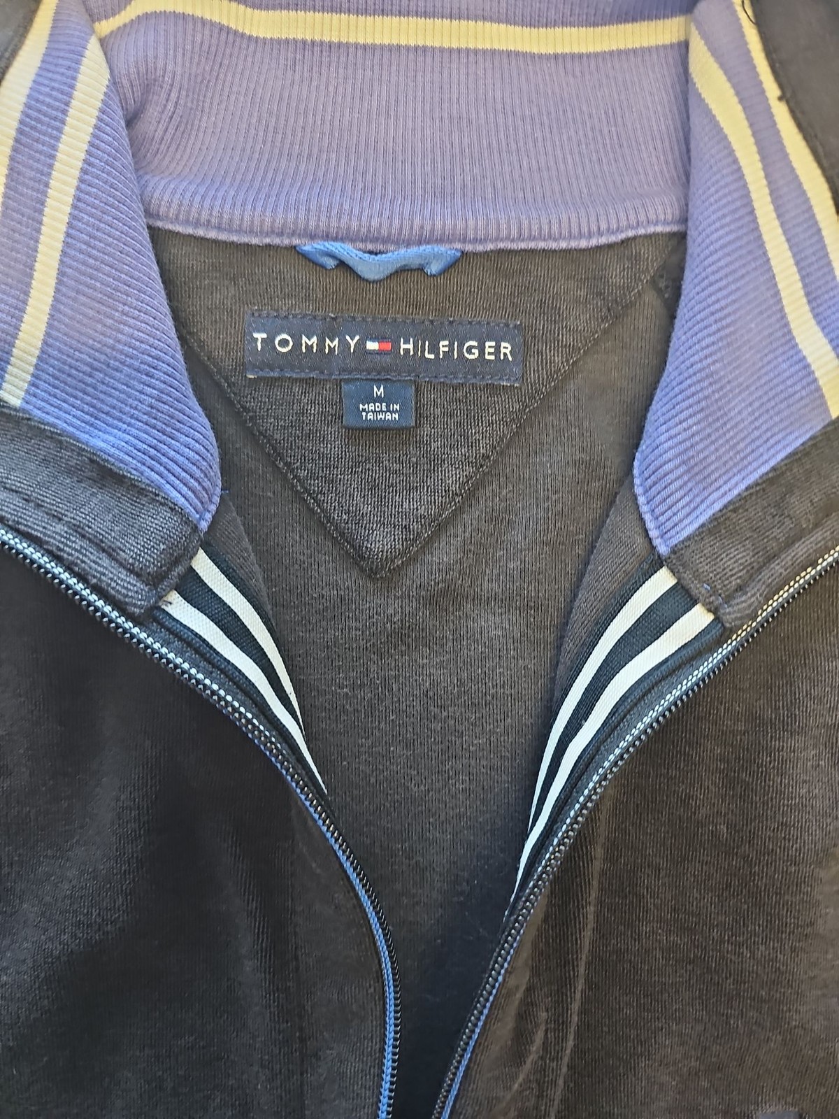 Tommy Hilfiger Navy Blue Zip-Up Track Jacket m X871