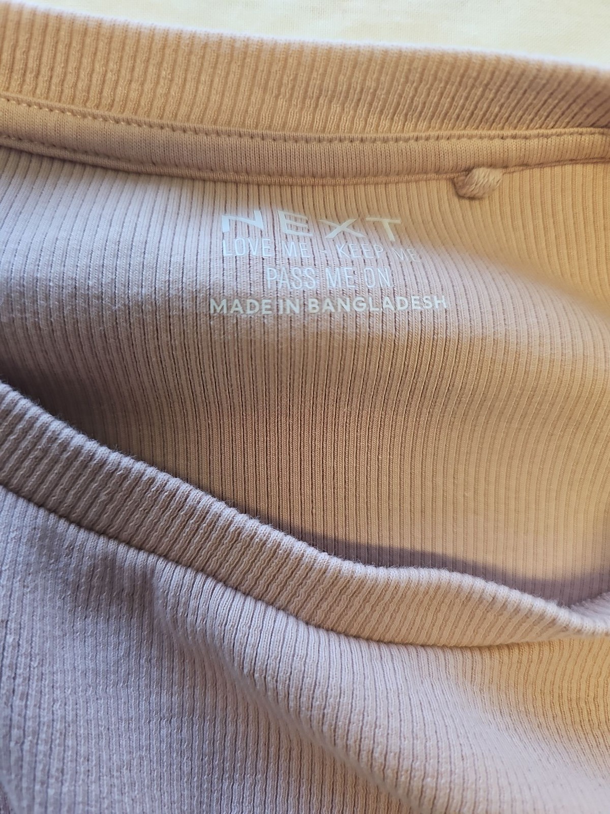 Next Dusty Pink Ribbed Cropped Sweatshirt X865
