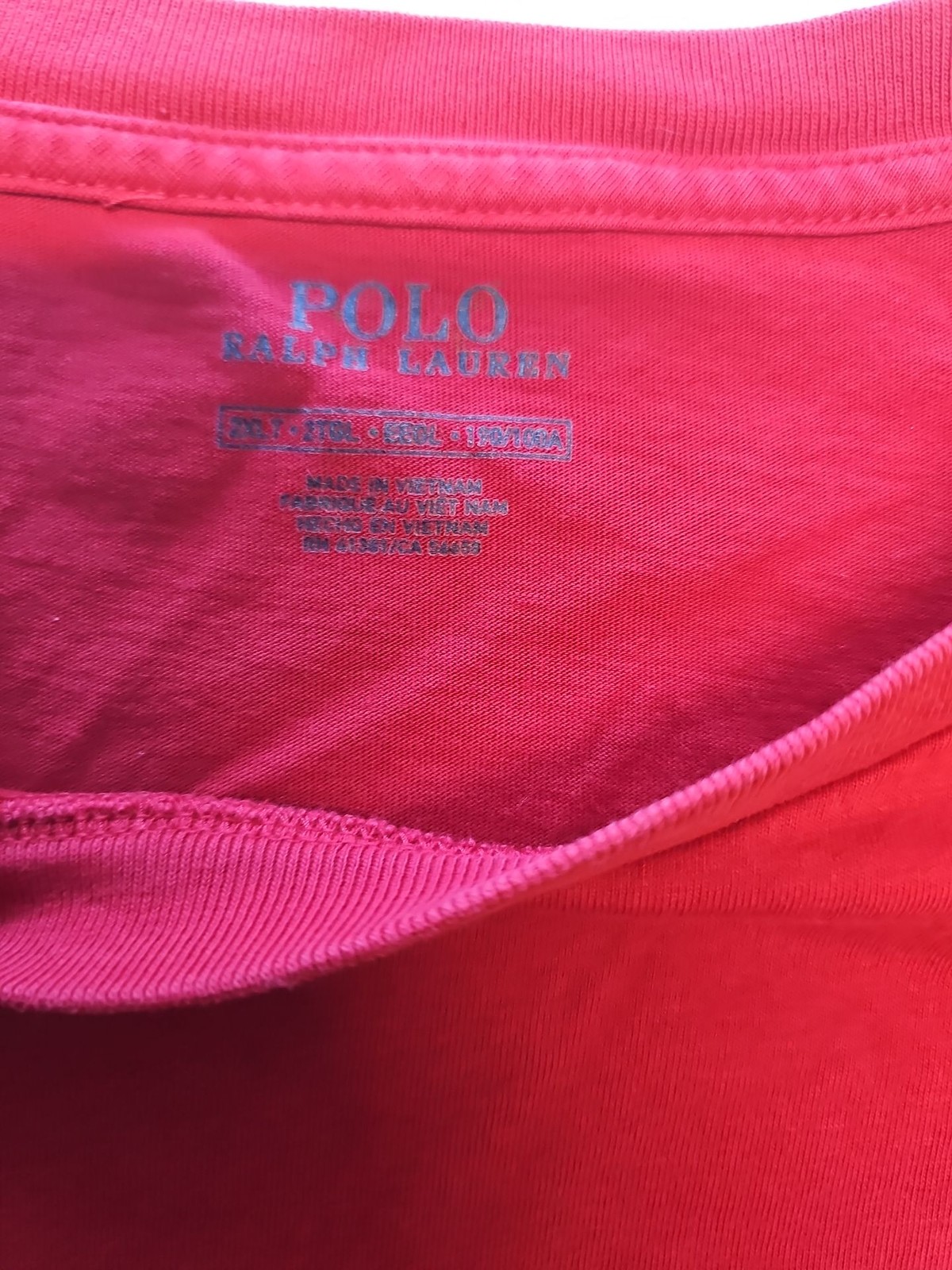 Polo Ralph Lauren Red Classic Fit T-Shirt XXL V857