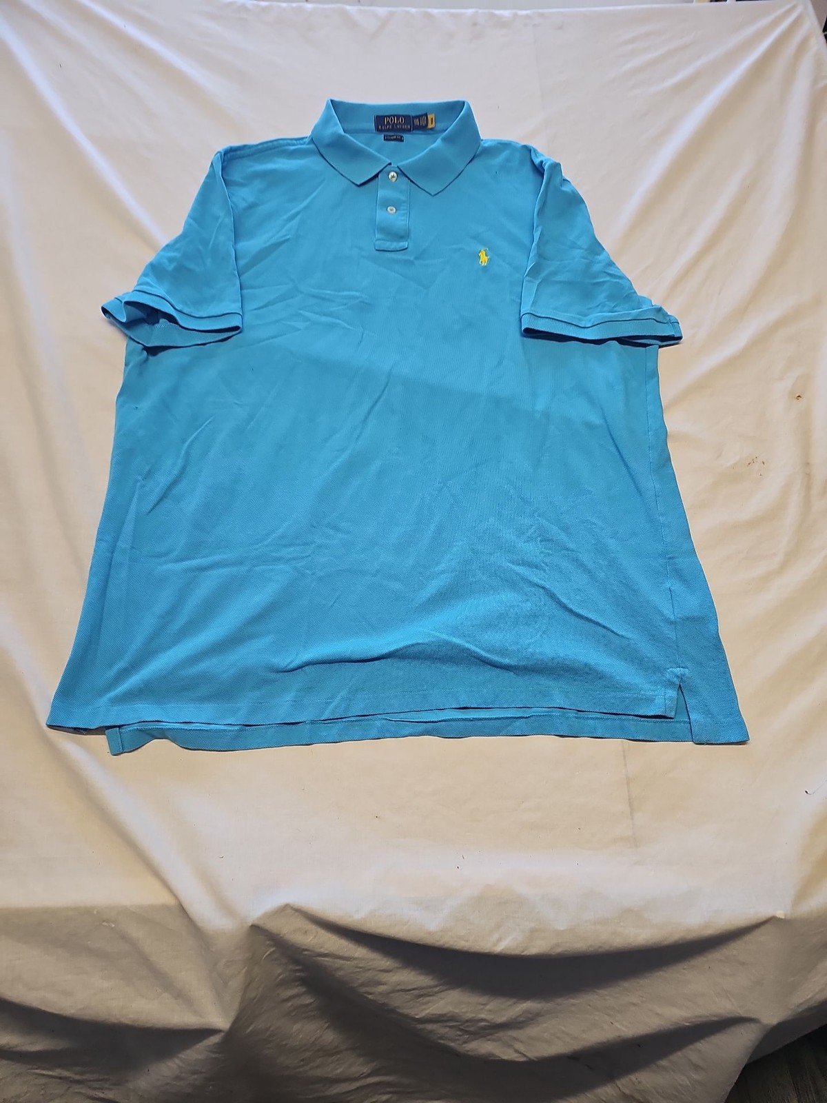 Polo Ralph Lauren Classic Fit Cotton Polo Shirt in Cyan Blue - Size XXL V861
