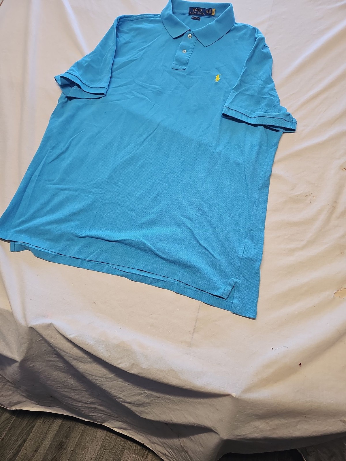 Polo Ralph Lauren Classic Fit Cotton Polo Shirt in Cyan Blue - Size XXL V861 - Image 4