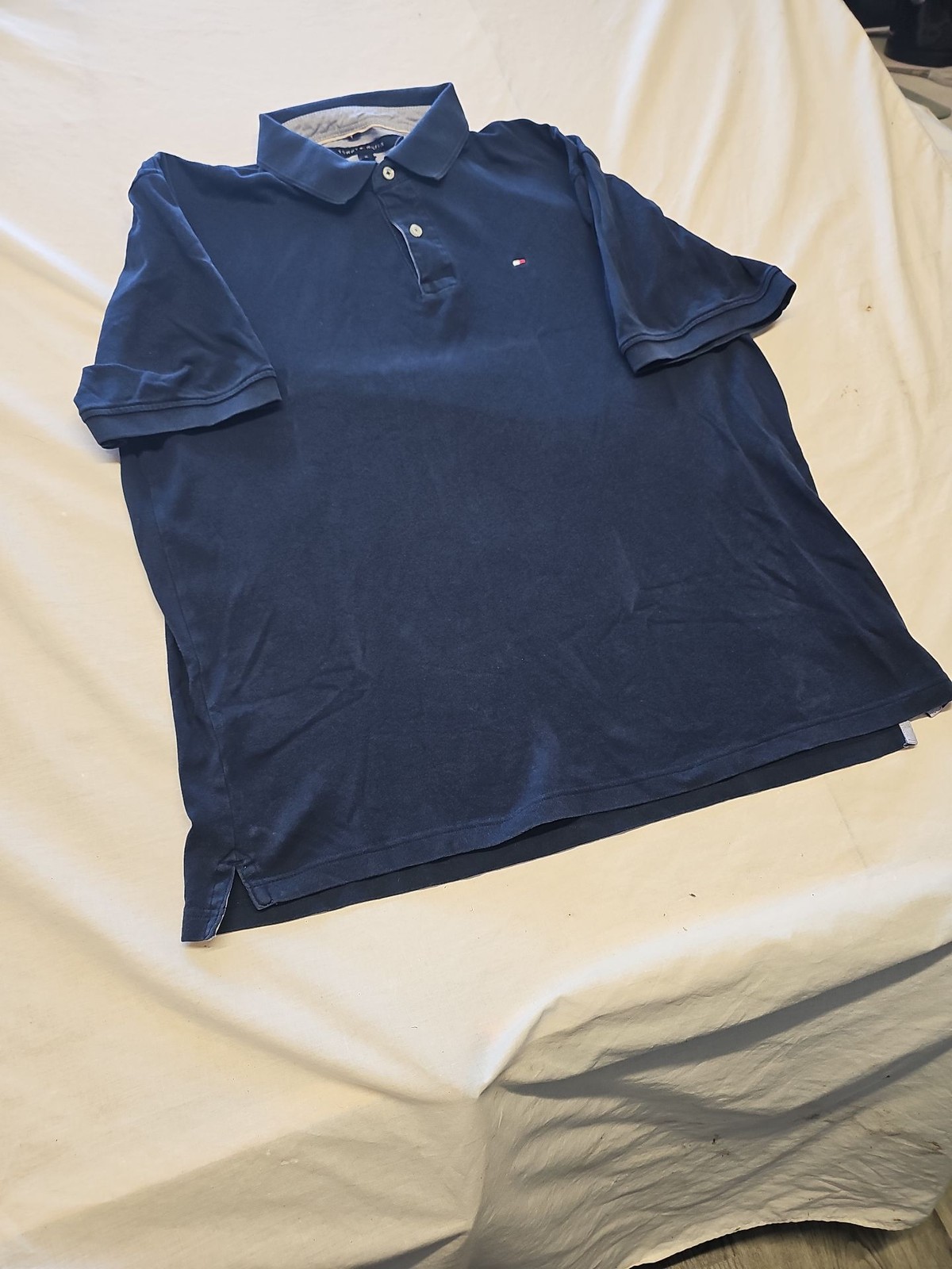 Tommy Hilfiger Classic Fit Navy Blue Polo Shirt XL V863