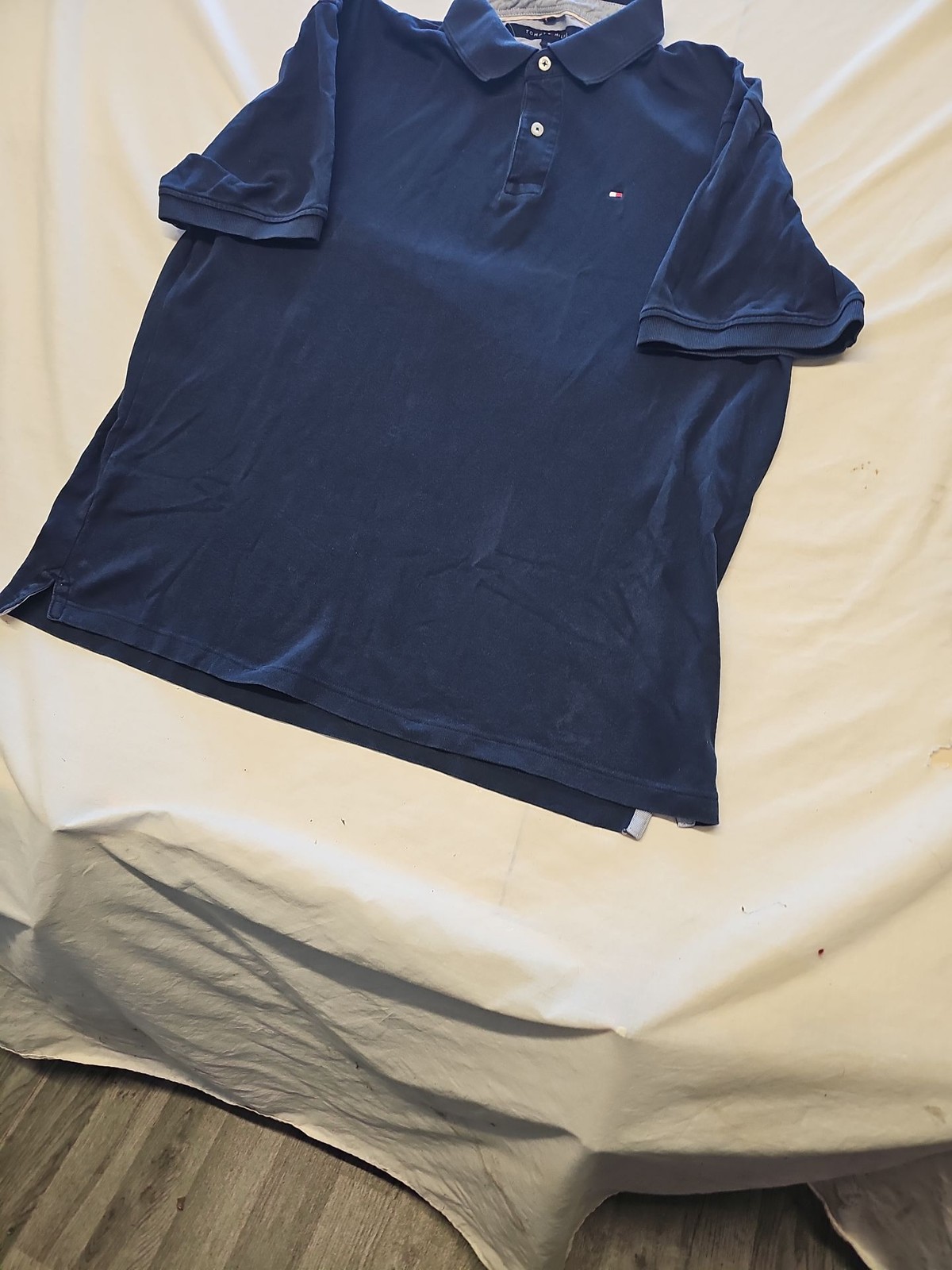 Tommy Hilfiger Classic Fit Navy Blue Polo Shirt XL V863 - Image 3