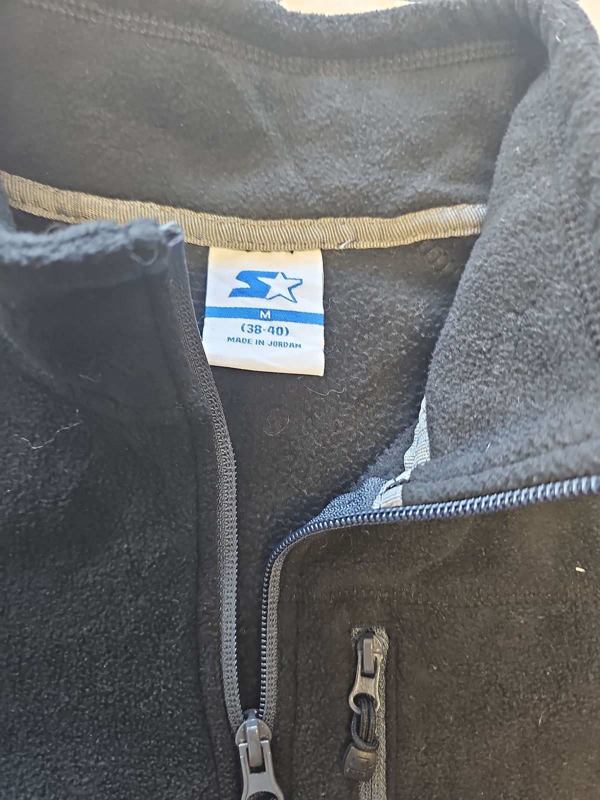 Vintage Starter Black Quarter-Zip Fleece Pullover – Size M X872