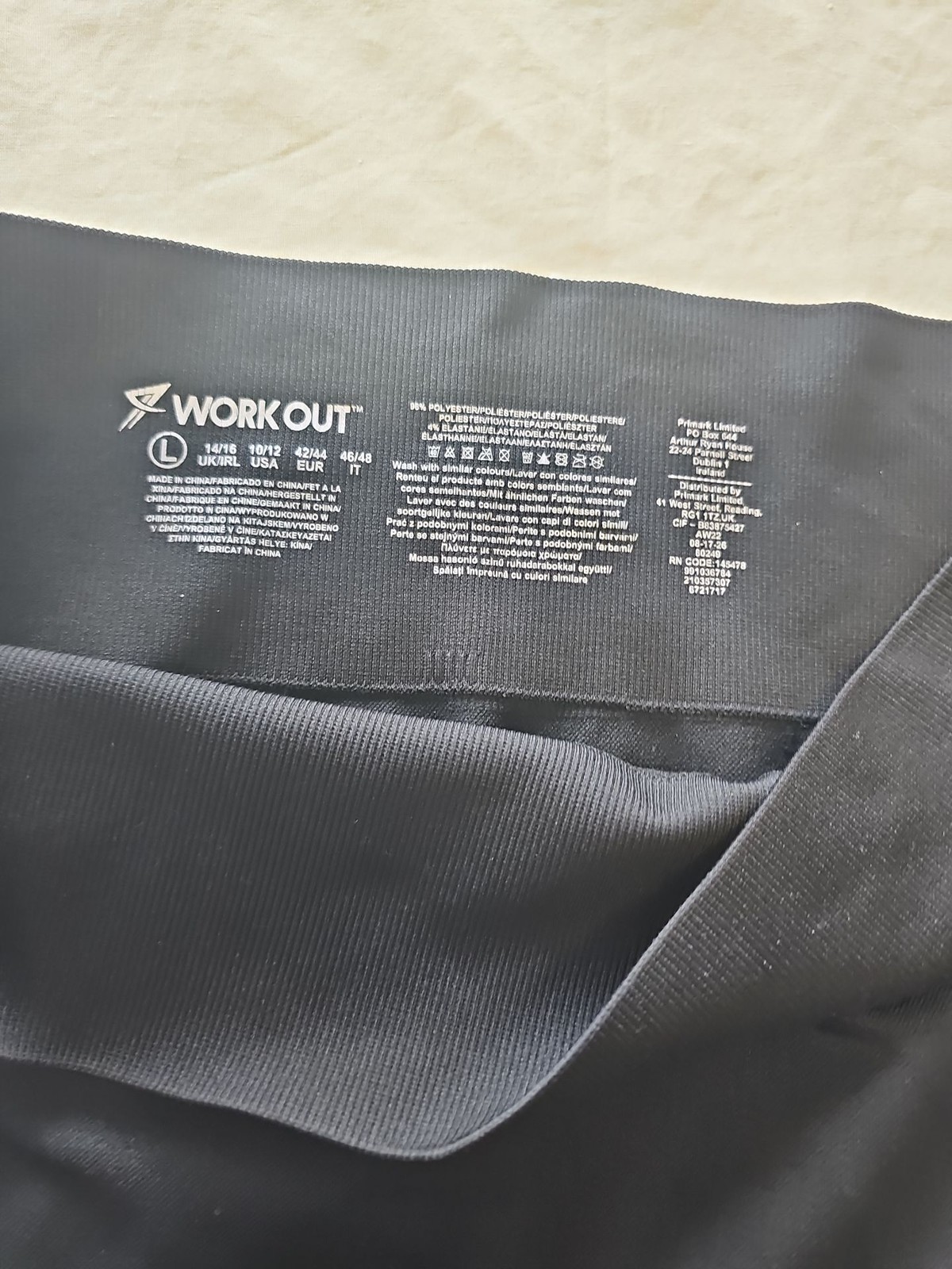Primark WorkOut High-Waisted Seamless Leggings in Black L P752