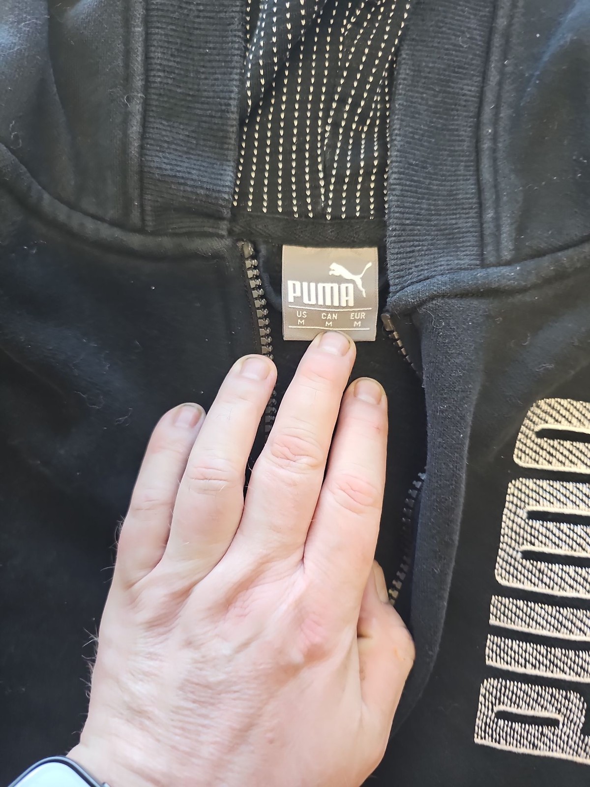 Vintage Puma Sportswear Black Full Zip Hoodie – Medium X874