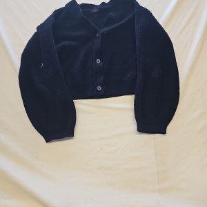 Kylie Jenner Collection Black Cropped Chenille Cardigan approx s10 X878