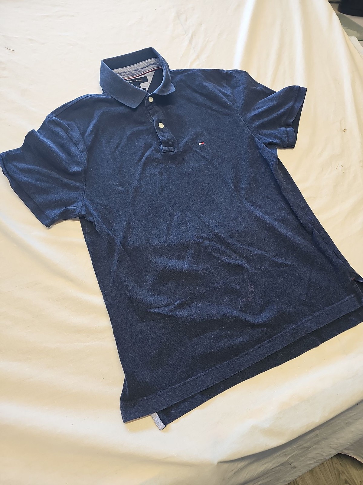 Tommy Hilfiger Men's Classic Fit Pique Polo Shirt Navy Blue Small Y879 - Image 4