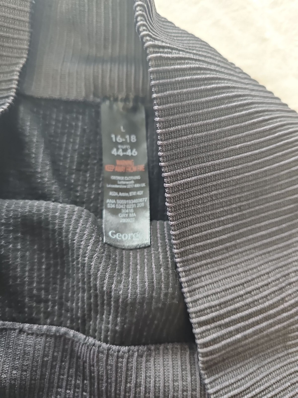 George Ribbed High-Waisted Seamless Leggings in Charcoal Grey L P726