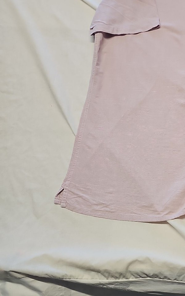 Tu Man Pale Pink Textured Linen Blend Short Sleeve Shirt XXL MM50 - Image 6