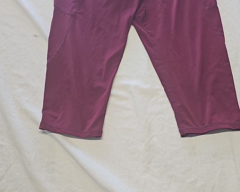 Women's High-Waisted Magenta Cropped Leggings with Side Pockets xl MM15 - Image 8