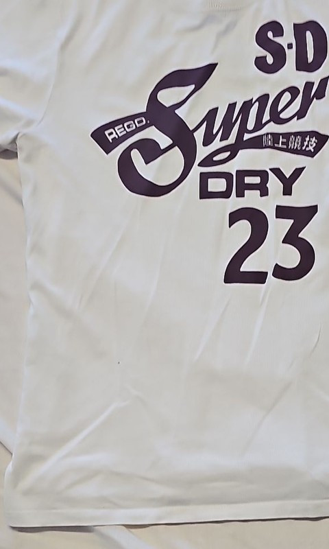 Superdry Vintage Logo T-Shirt White with Purple Graphic NN1011 - Image 8