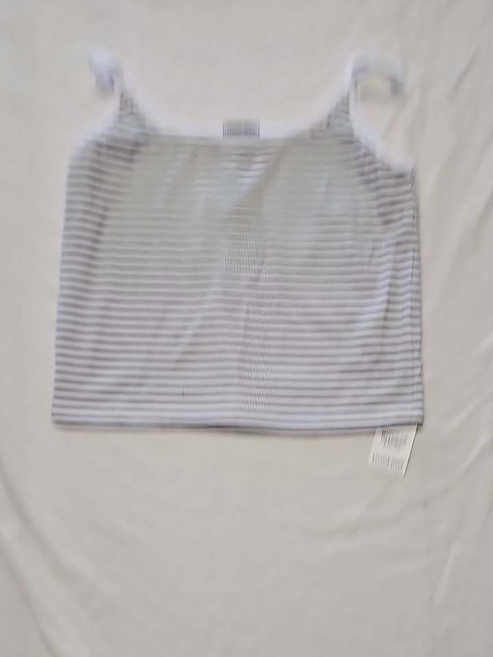 Boohoo Striped Ribbed Cami Crop Top in Black and White uk18 NN1021 - Image 5