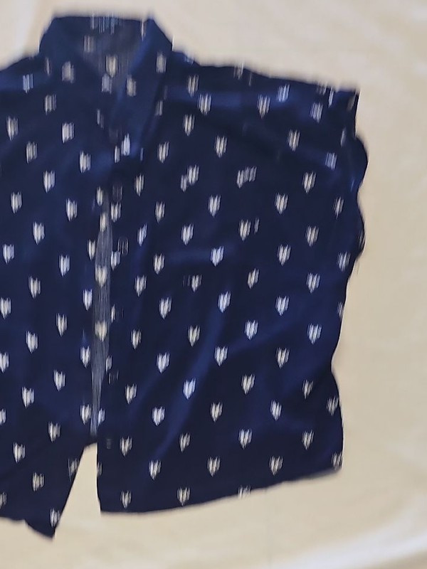 New Look Navy Blue Heart Print Short Sleeve Shirt UK 10 HH140 - Image 7