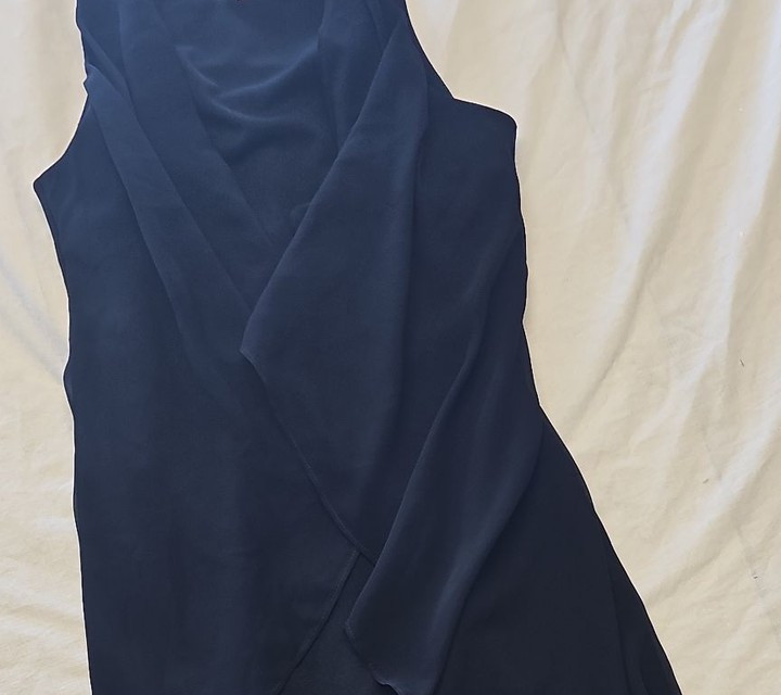 River Island Black Sleeveless Draped Chiffon Mini Dress UK10 PP178 - Image 11