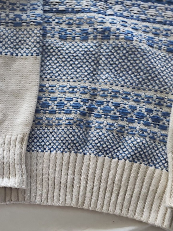 Per Una Cream and Blue Fair Isle Knit Jumper 353 - Image 9