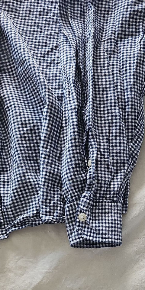 Tu Man Navy Blue Gingham Regular Fit Long Sleeve Shirt XXL 352 - Image 9