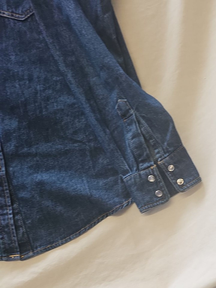 Peacocks Women's Indigo Blue Western Denim Shirt Size 8 376 - Image 10