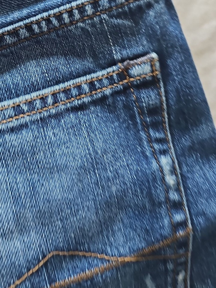 Aéropostale Distressed Denim Shorts Dark Wash Vintage Style 346 - Image 9
