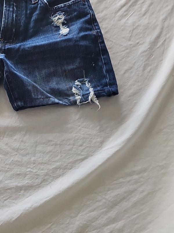 Aéropostale Distressed Denim Shorts Dark Wash Vintage Style 346 - Image 7