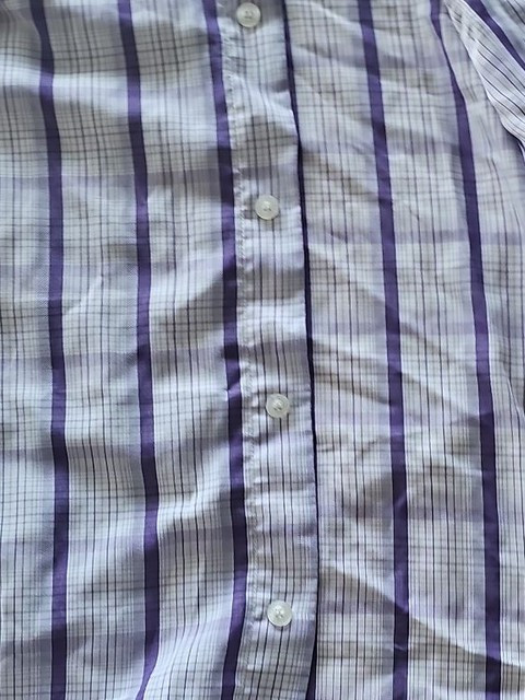 Cotton Traders Men's 2XL Purple Striped Short Sleeve Shirt 344 - Image 8