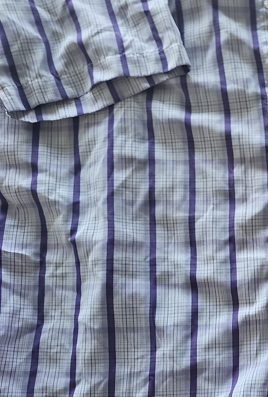 Cotton Traders Men's 2XL Purple Striped Short Sleeve Shirt 344 - Image 7