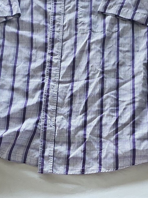 Cotton Traders Men's 2XL Purple Striped Short Sleeve Shirt 344 - Image 6