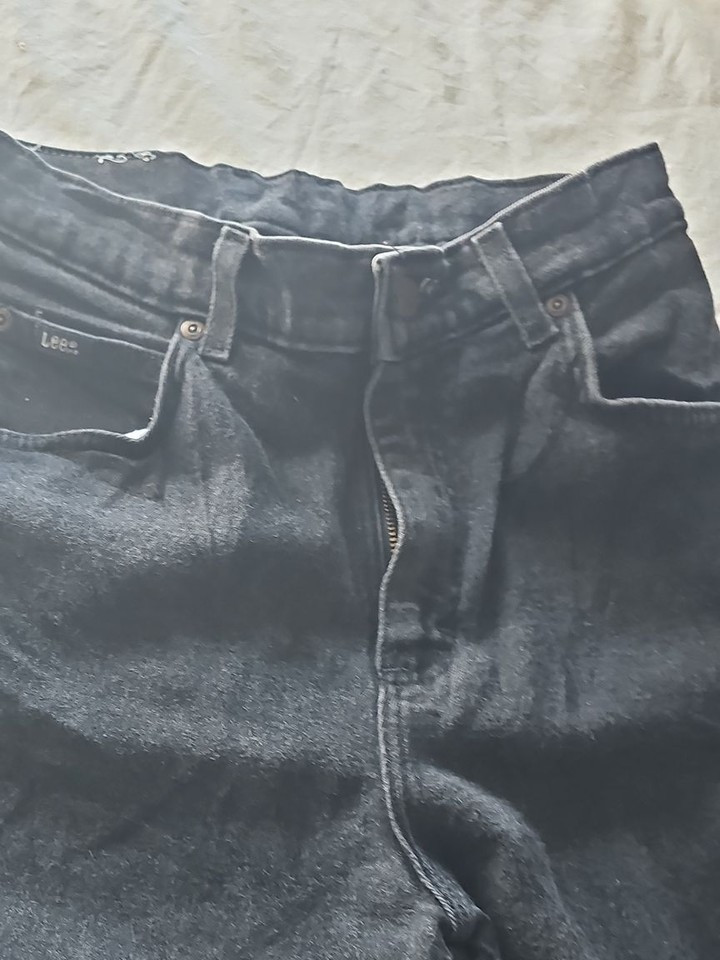 Vintage Lee Original Jeans Black Straight Leg Denim Shorts 368 - Image 10