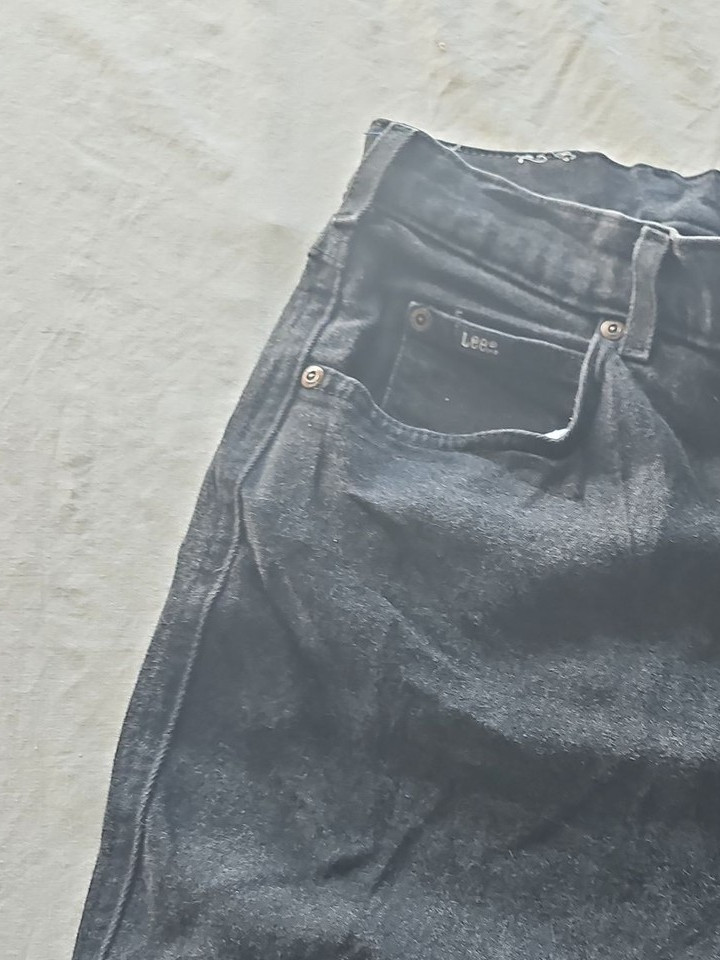 Vintage Lee Original Jeans Black Straight Leg Denim Shorts 368 - Image 9
