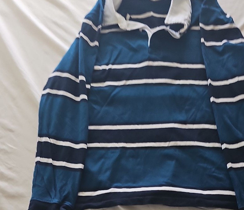 Vintage Style Blue Striped Long Sleeve Rugby Shirt 308 - Image 5