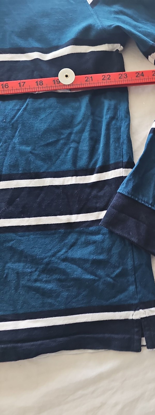 Vintage Style Blue Striped Long Sleeve Rugby Shirt 308 - Image 9