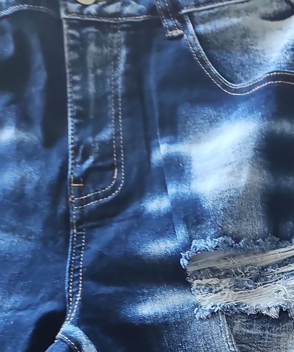 SHEIN Men's Distressed Dark Wash Denim Shorts - Size 33 356 - Image 11