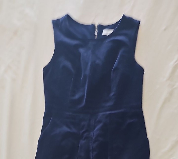 Warehouse Navy Blue Corduroy Sleeveless Shift Dress - Size 8 QQ1057 - Image 7