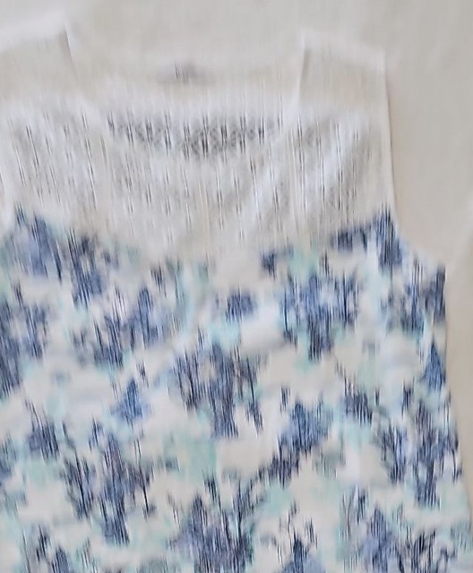 Tu Woman Blue Floral Sleeveless Top with Crochet Lace Yoke uk20 QQ1062 - Image 8