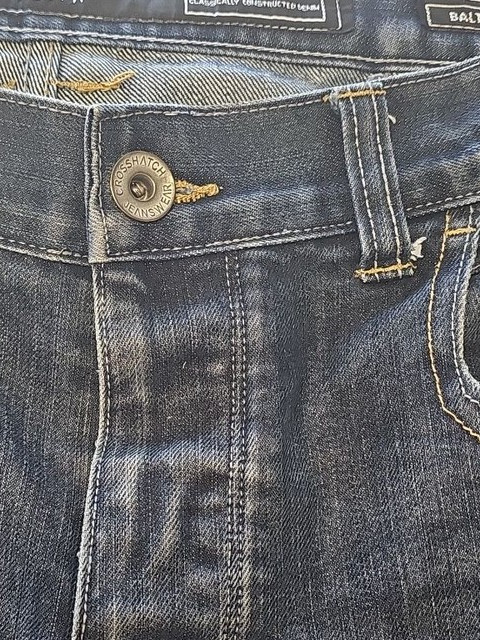 Crosshatch Baltman Men's Straight Leg Dark Wash Denim Jeans 36R - Image 10