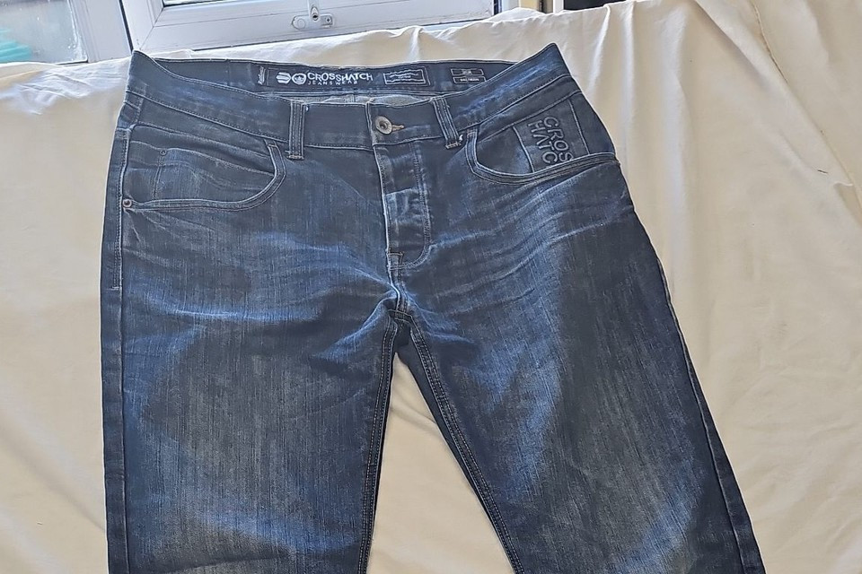 Crosshatch Baltman Men's Straight Leg Dark Wash Denim Jeans 36R - Image 11